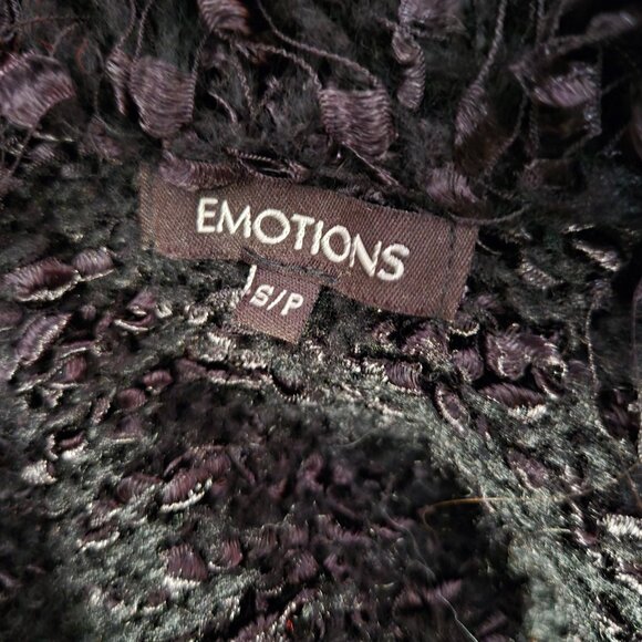 Y2K Black Shaggy Ruffled Cardigan Size S Boho Gothic Fairy Grunge Whimsigoth - Picture 13 of 14